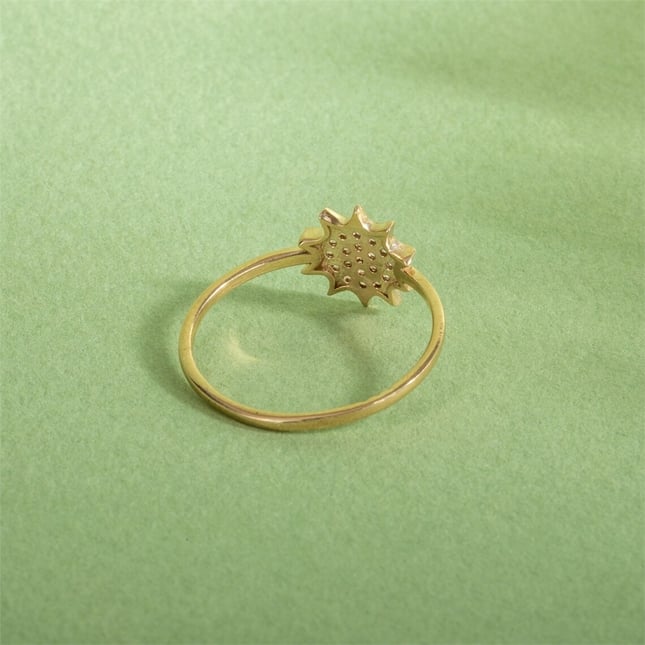 Sun Solid Gold Ring