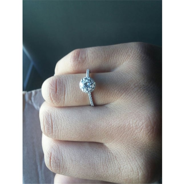 Solitaire Halo Solid Gold Ring