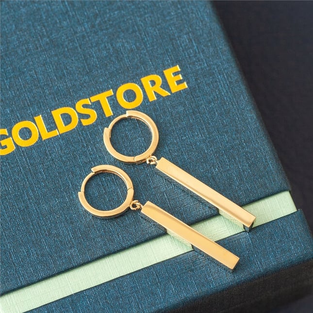 Hoop Huggie Solid Gold Earring