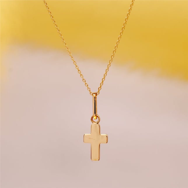 Cross Solid Gold Necklace