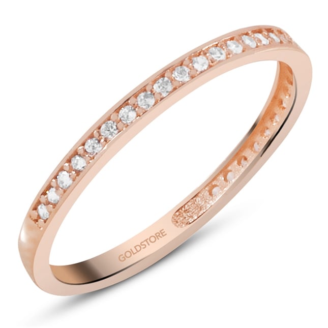 Pear CZ Full Eternity Solid Gold Ring