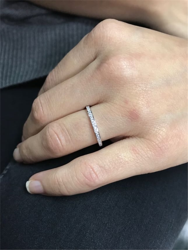Pear CZ Full Eternity Solid Gold Ring