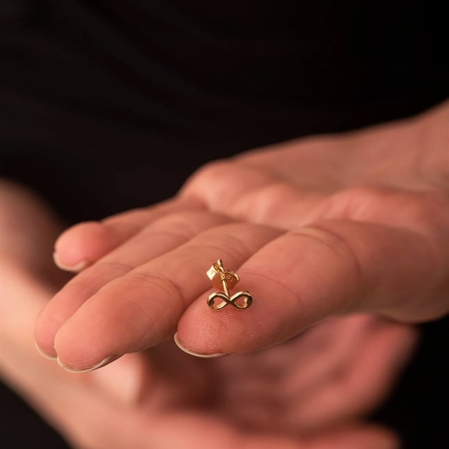 Heart Infinity Stud Solid Gold Earring