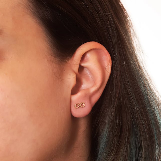 Heart Infinity Stud Solid Gold Earring