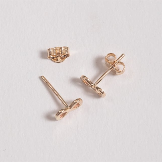Heart Infinity Stud Solid Gold Earring