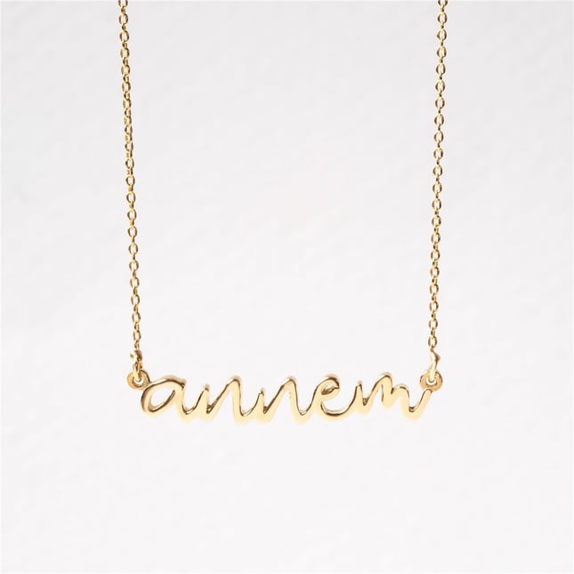Custom Name Solid Gold Necklace