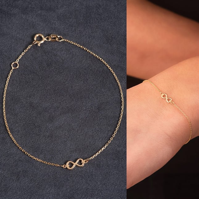 Infinity Solid Gold Bracelet