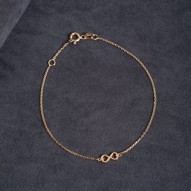 Infinity Solid Gold Bracelet