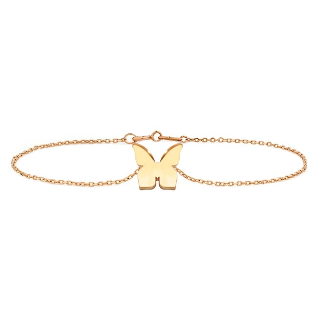 Butterfly Solid Gold Bracelet