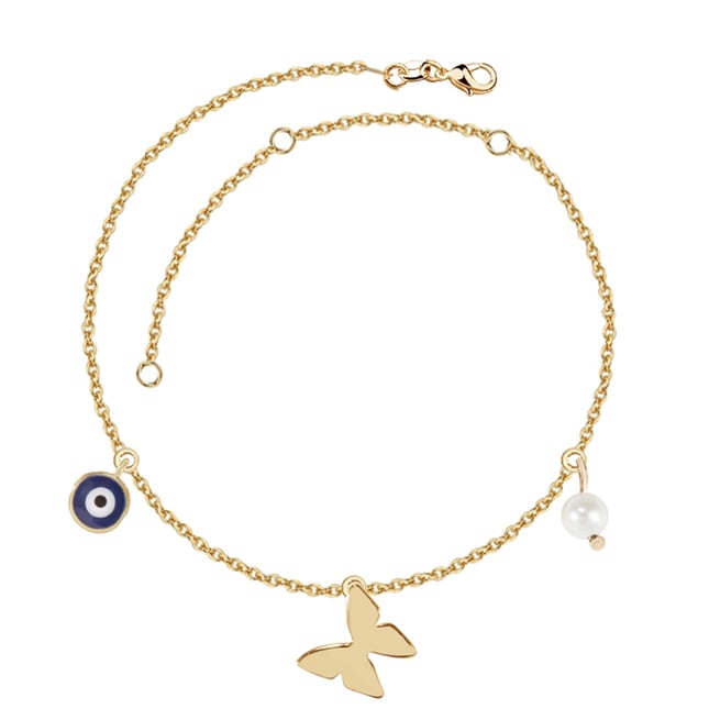 Butterfly Solid Gold Anklet