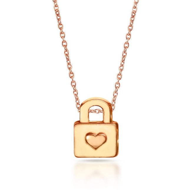 Heart Padlock Solid Gold Necklace