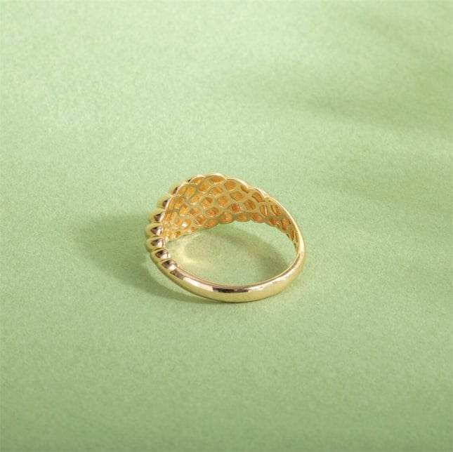 Dome Croissant Solid Gold Ring