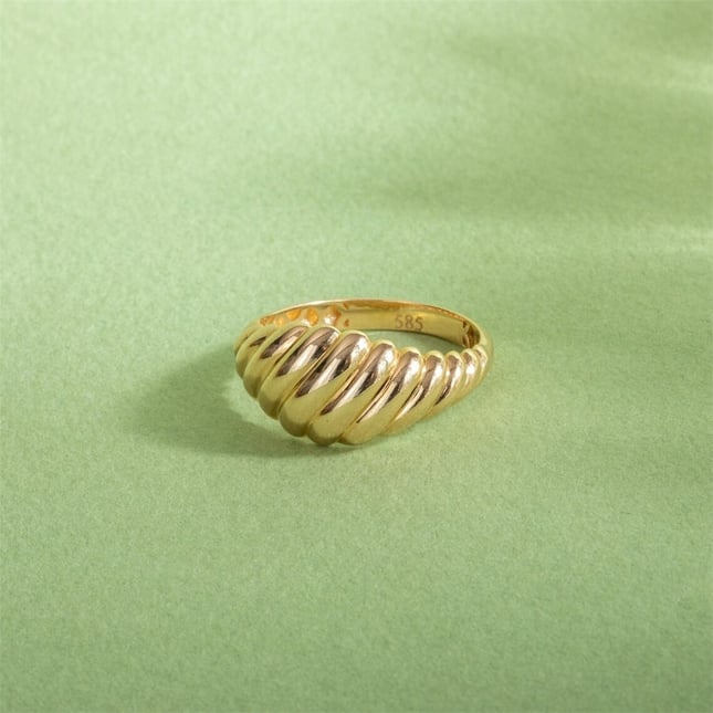 Dome Croissant Solid Gold Ring