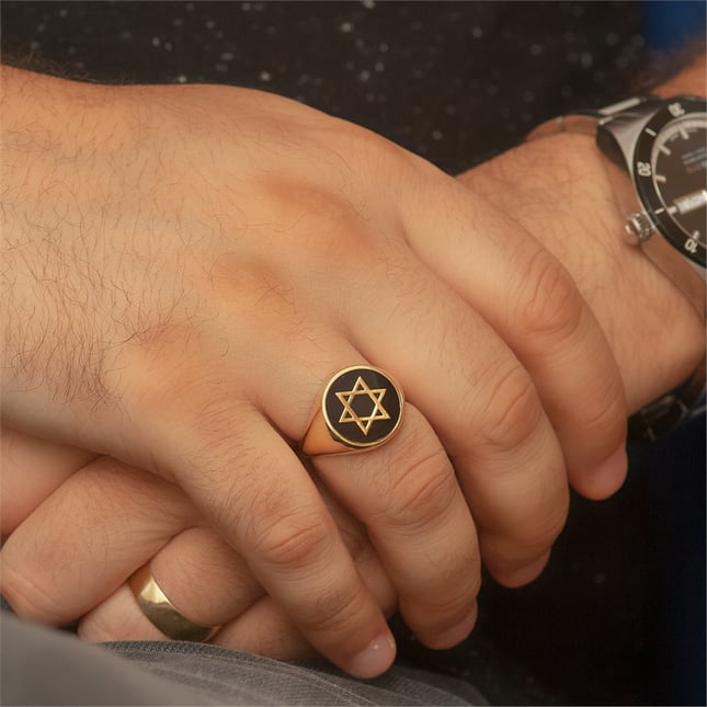Star of David Solid Gold Ring