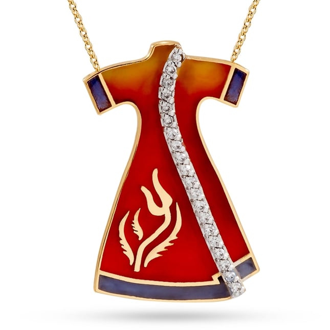 Ottoman Robe Dress Enamel Solid Gold Necklace