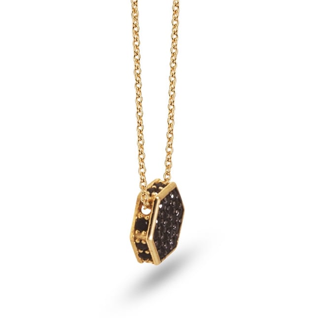 Hexagon Solid Gold Necklace