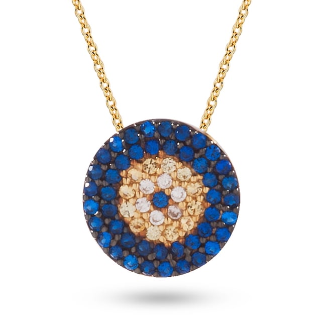 Evil Eye Solid Gold Necklace