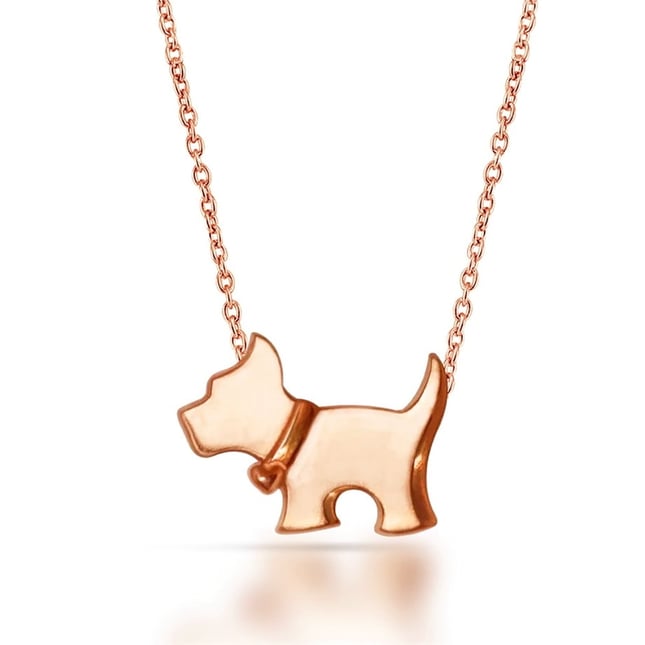 Heart Dog Solid Gold Necklace