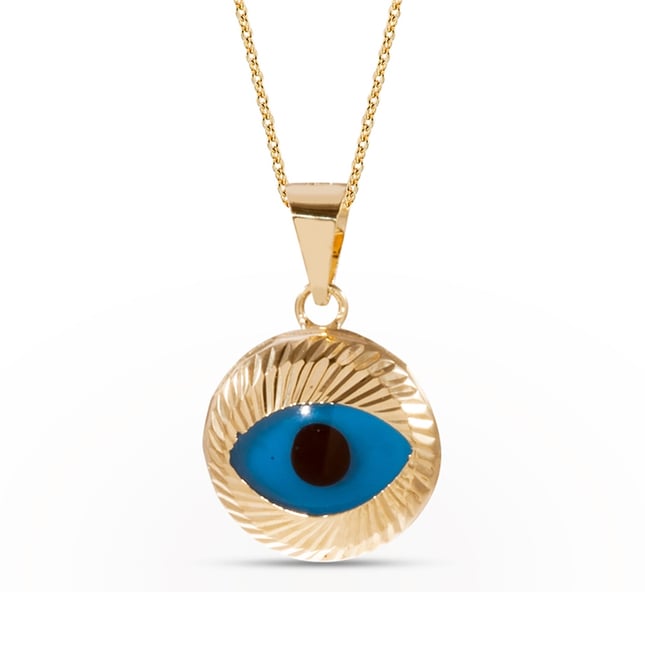 Evil Eye Solid Gold Necklace
