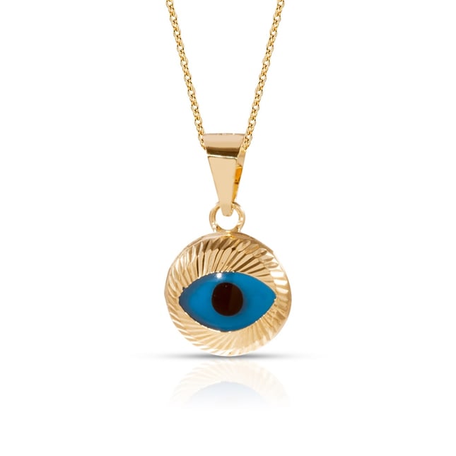 Evil Eye Solid Gold Necklace