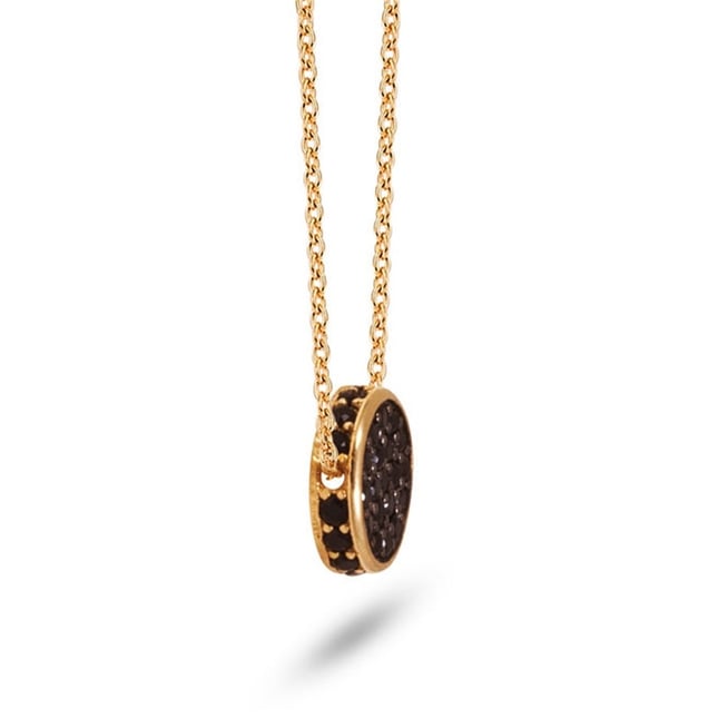 CZ Circle Solid Gold Necklace