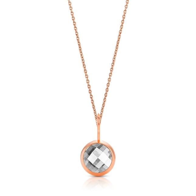 CZ Solitaire Solid Gold Necklace