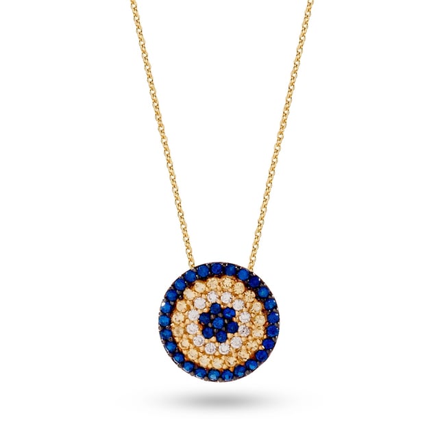 Evil Eye Solid Gold Necklace