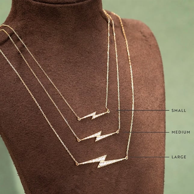 Lightning Solid Gold Necklace