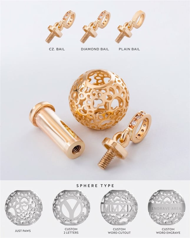 Cremation Heart Star Paw Cross Initial Celtic Solid Gold Necklace