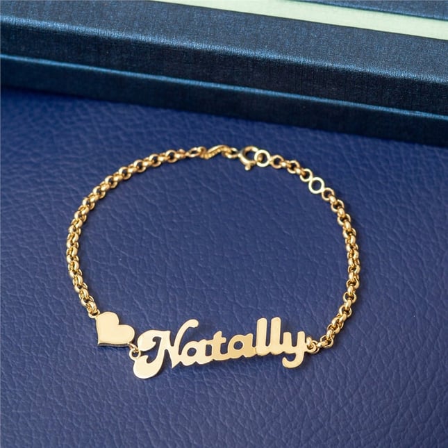 Kalp Harfli Altın Bileklik