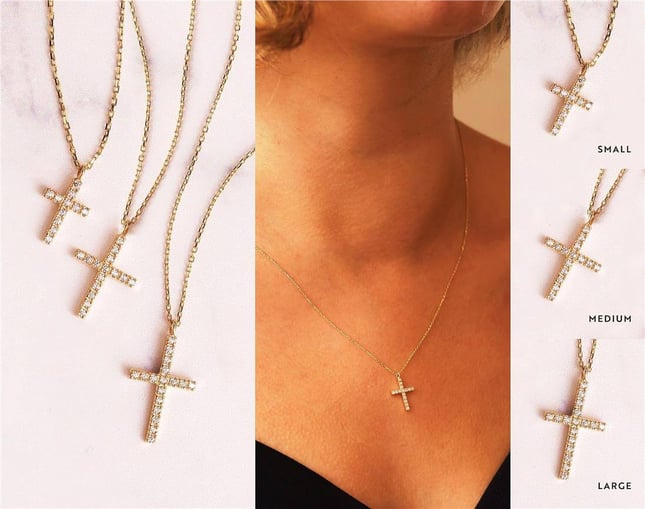 Cross Solid Gold Necklace