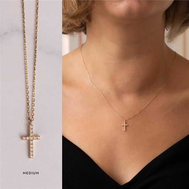 Cross Solid Gold Necklace