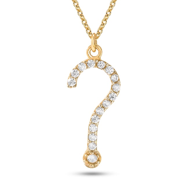 Mysterious Sparkle Question Mark Gold Necklace