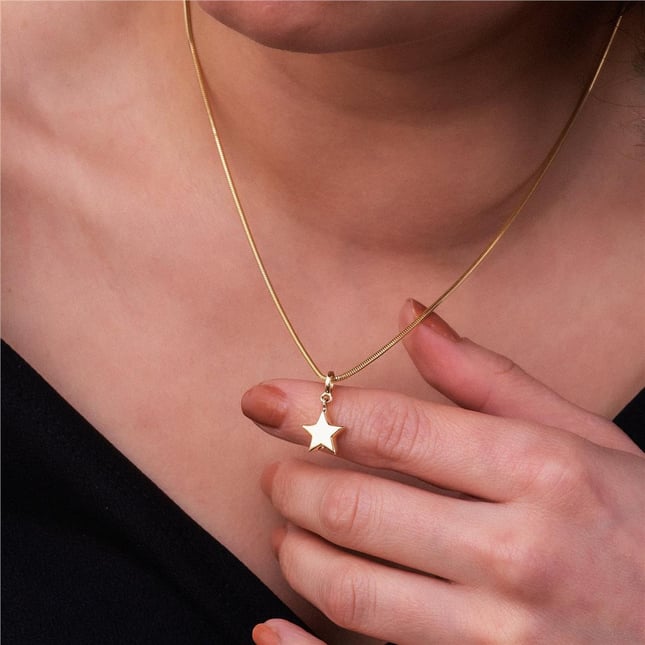 Cremation Star Initial Personalized Solid Gold Charm