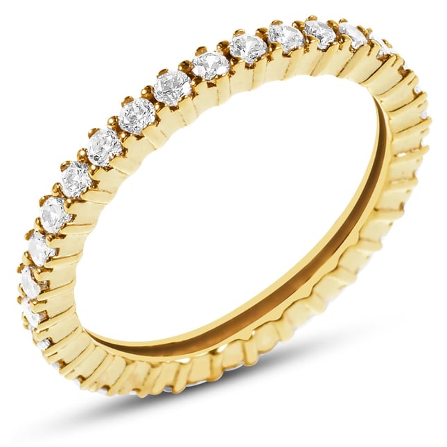 CZ Full Eternity Solid Gold Ring