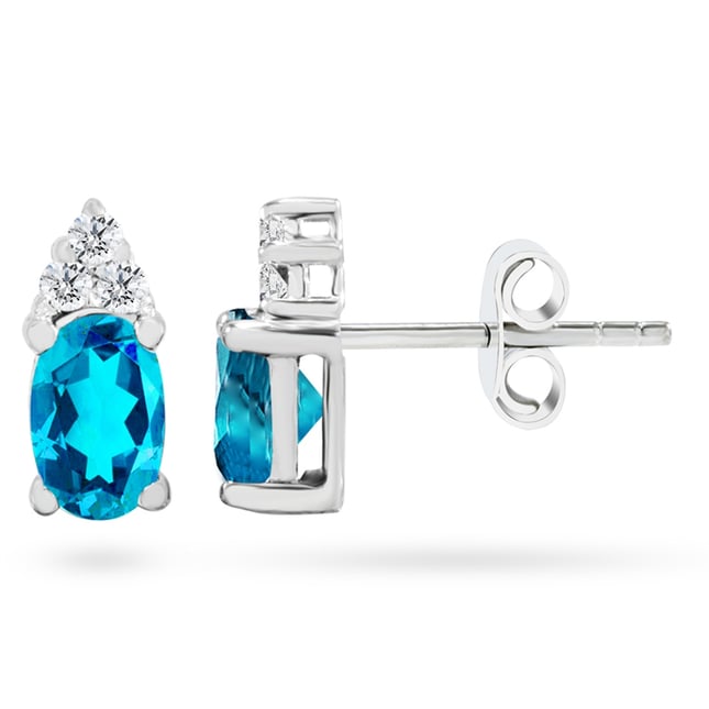 Goldstore-Topaz Taşlı 0.12 ct. Pırlanta Küpe