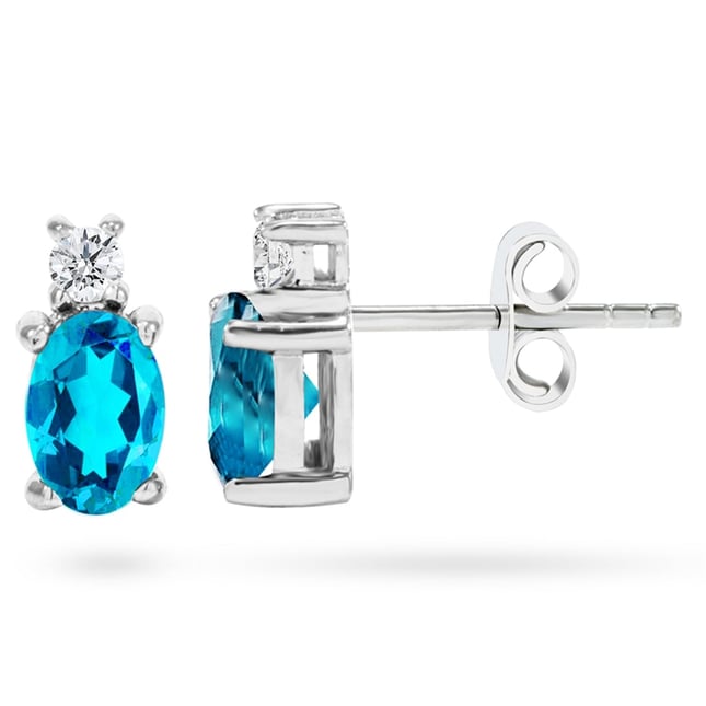 Goldstore-Topaz Taşlı 0.12 ct. Pırlanta Küpe