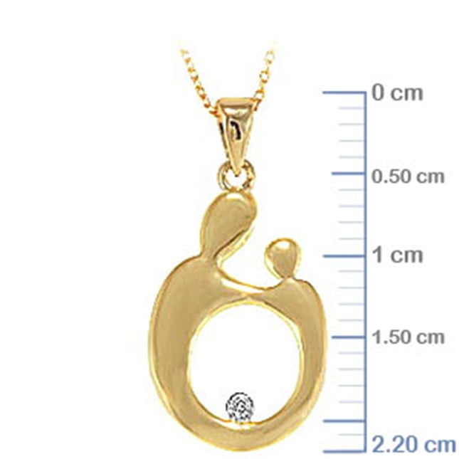 0.01 Karat Pırlanta Anne Çocuk Halka Altın Kolye