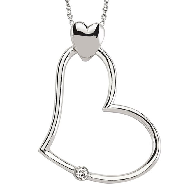 0.03 Ct Diamond Heart Solid Gold Necklace