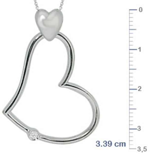 0.03 Ct Diamond Heart Solid Gold Necklace