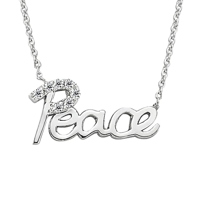 0.04 Karat Pırlanta Peace Altın Kolye