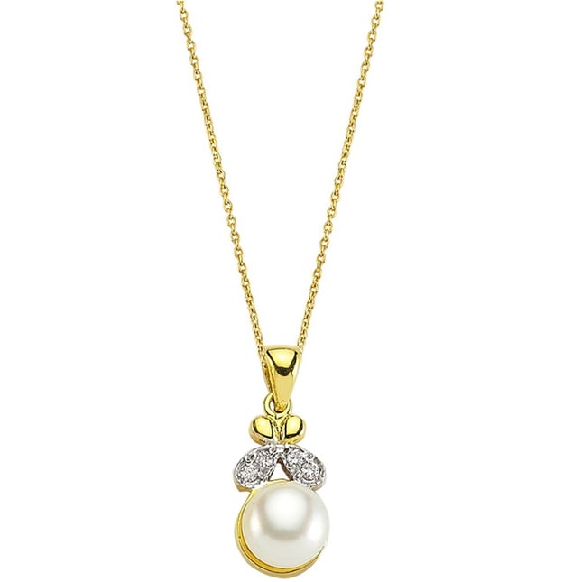 0.04 Ct Diamond Leaf Solid Gold Necklace