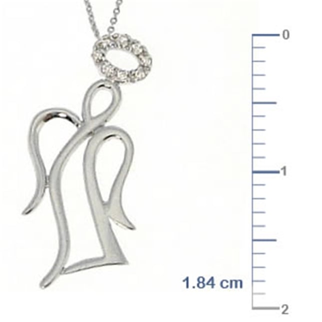 0.04 Ct Diamond Angel Halo Solid Gold Necklace