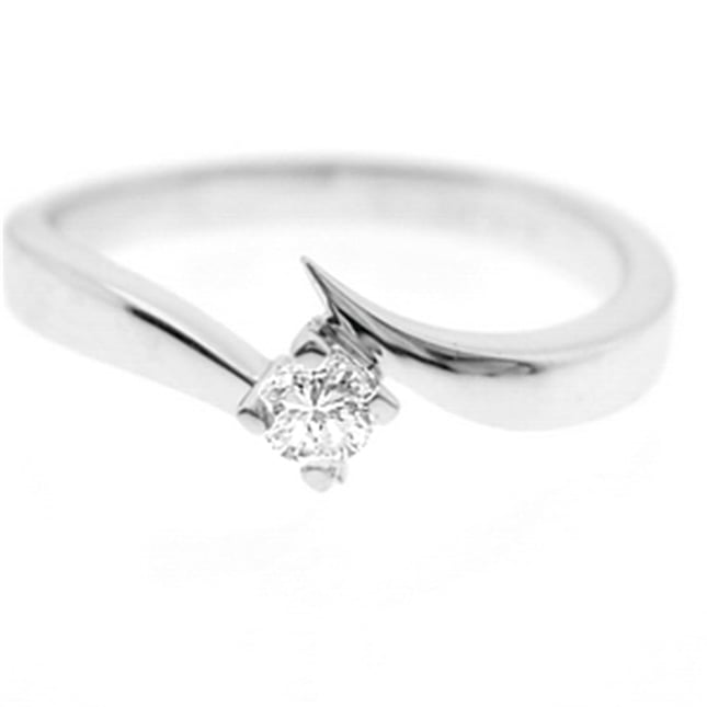 0.06 Ct Diamond Solitaire Bypass Solid Gold Ring