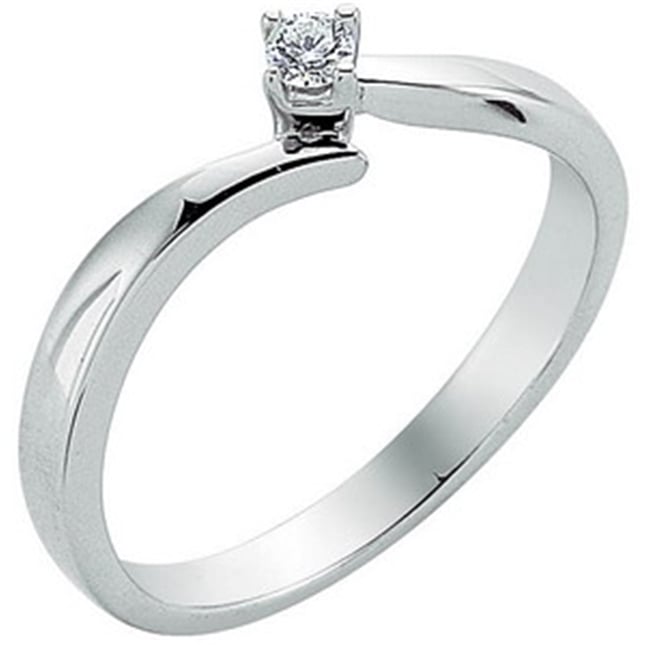0.06 Ct Diamond Solitaire Bypass Solid Gold Ring