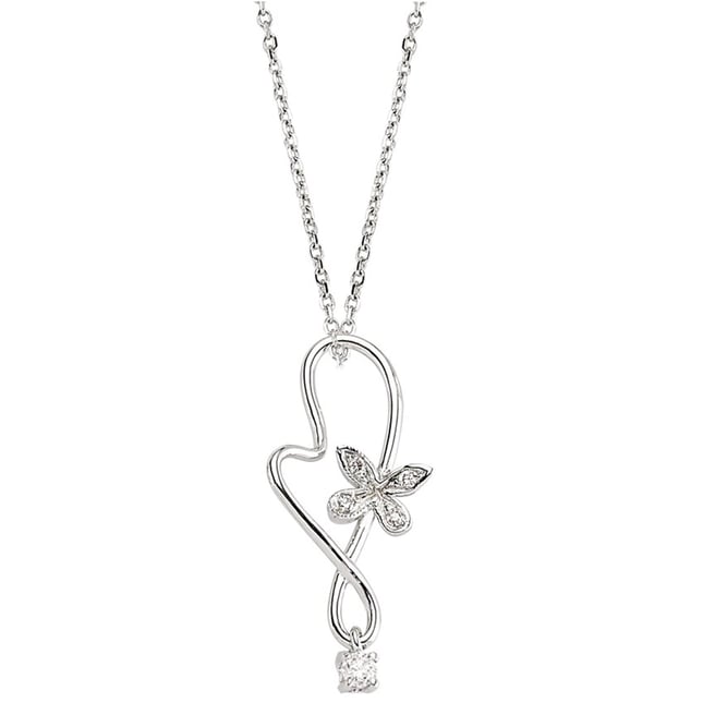 0.08 Ct Diamond Heart Solid Gold Necklace