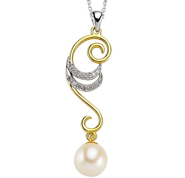 0.09 Ct Diamond Solid Gold Necklace