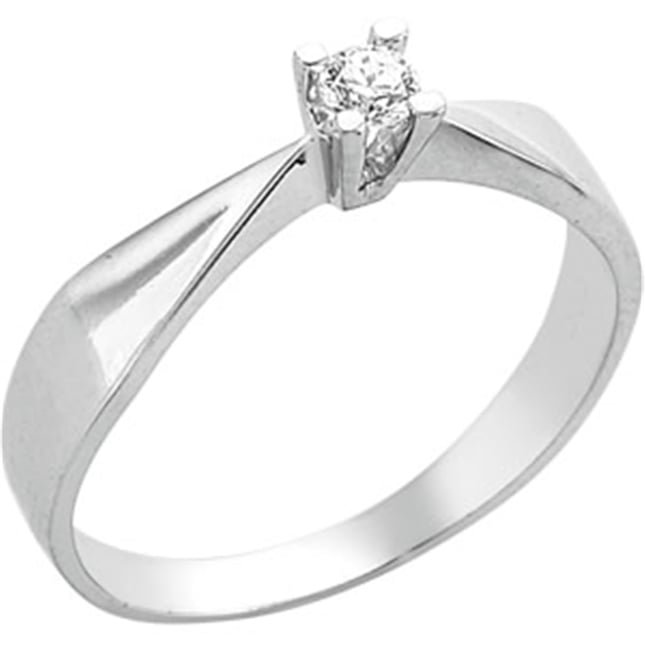 0.10 Ct Diamond Solitaire Solid Gold Ring