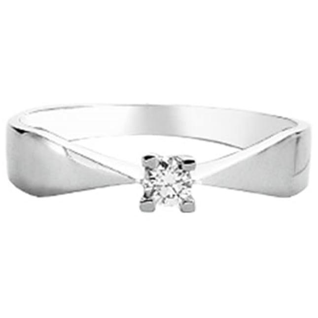 0.10 Ct Diamond Solitaire Solid Gold Ring