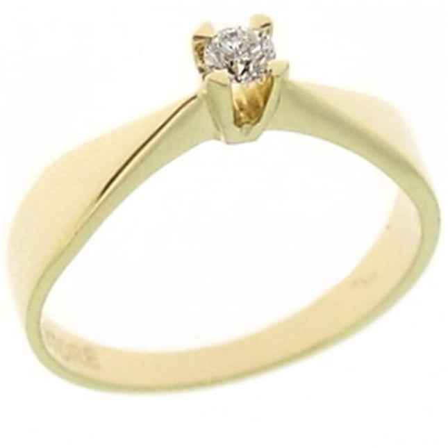 0.10 Ct Diamond Solitaire Solid Gold Ring
